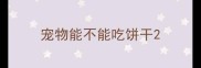 宠物能不能吃饼干