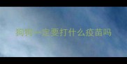 狗狗一定要打什么疫苗吗