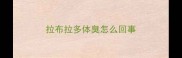 拉布拉多体臭怎么回事