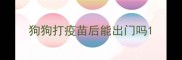 狗狗打疫苗后能出门吗