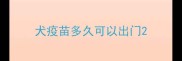 犬疫苗多久可以出门