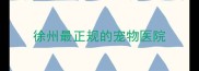 徐州最正规的宠物医院
